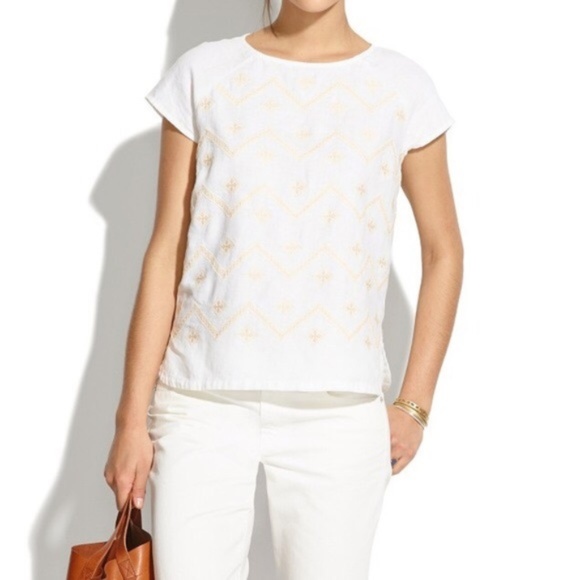 Madewell Tops - Madewell linen cap sleeve top - S